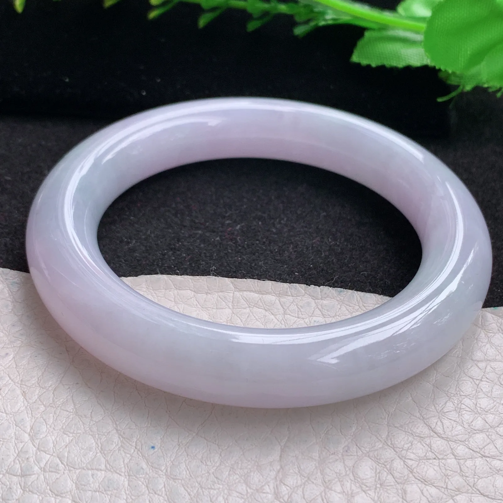 z自然光56*11.8*11.2美人镯 缅甸翡翠紫罗兰高雅圆条玉手环 平安镯