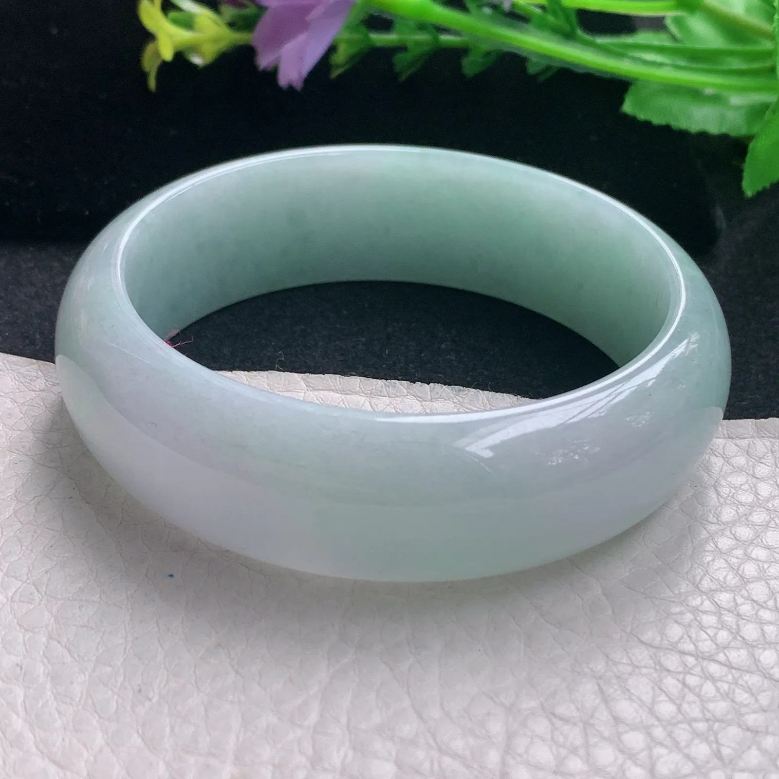 hy自然光59*18.8*7.8轮胎镯 缅甸翡翠玉手镯清新大气宽边玉手环