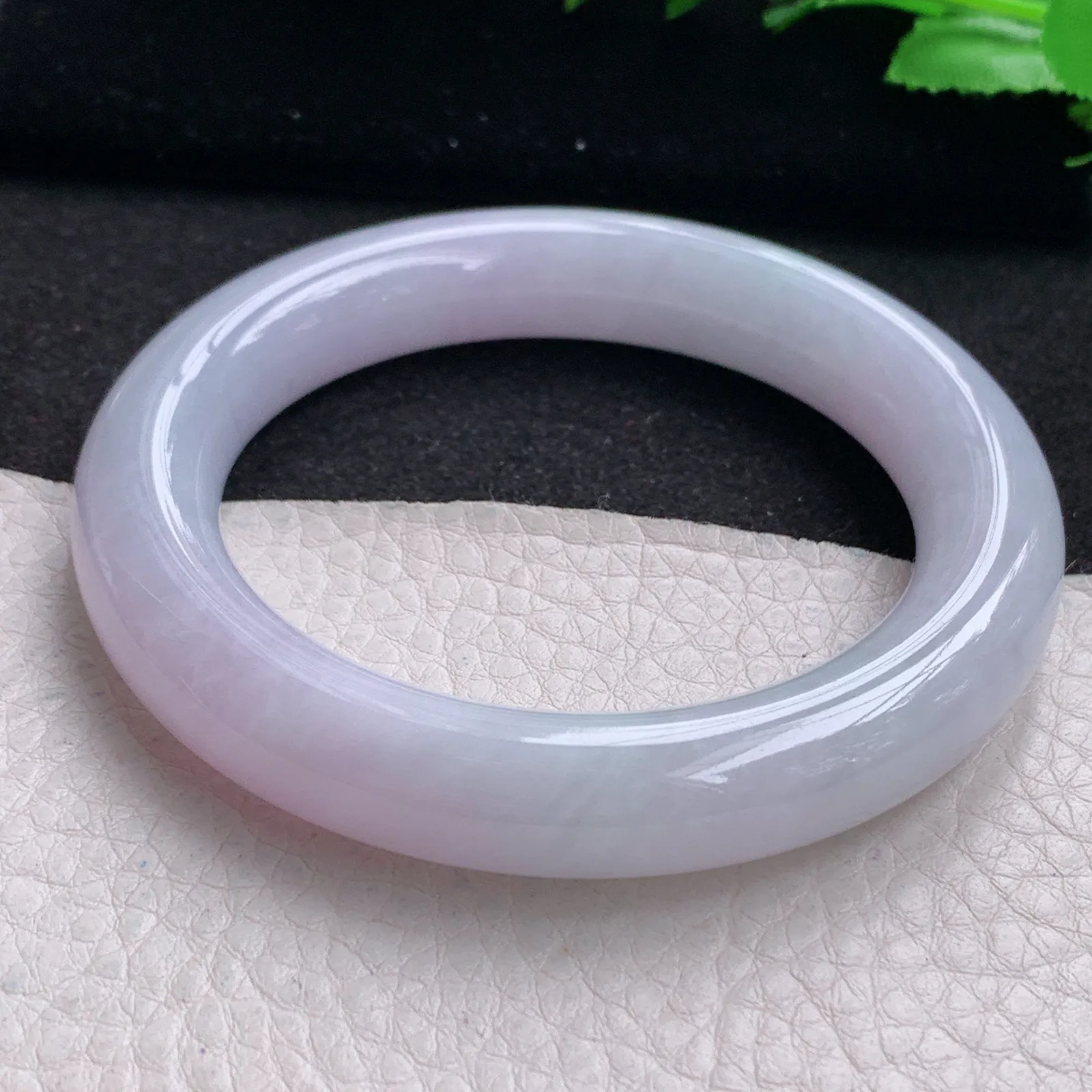 z自然光56*11.8*11.2美人镯 缅甸翡翠紫罗兰高雅圆条玉手环 平安镯