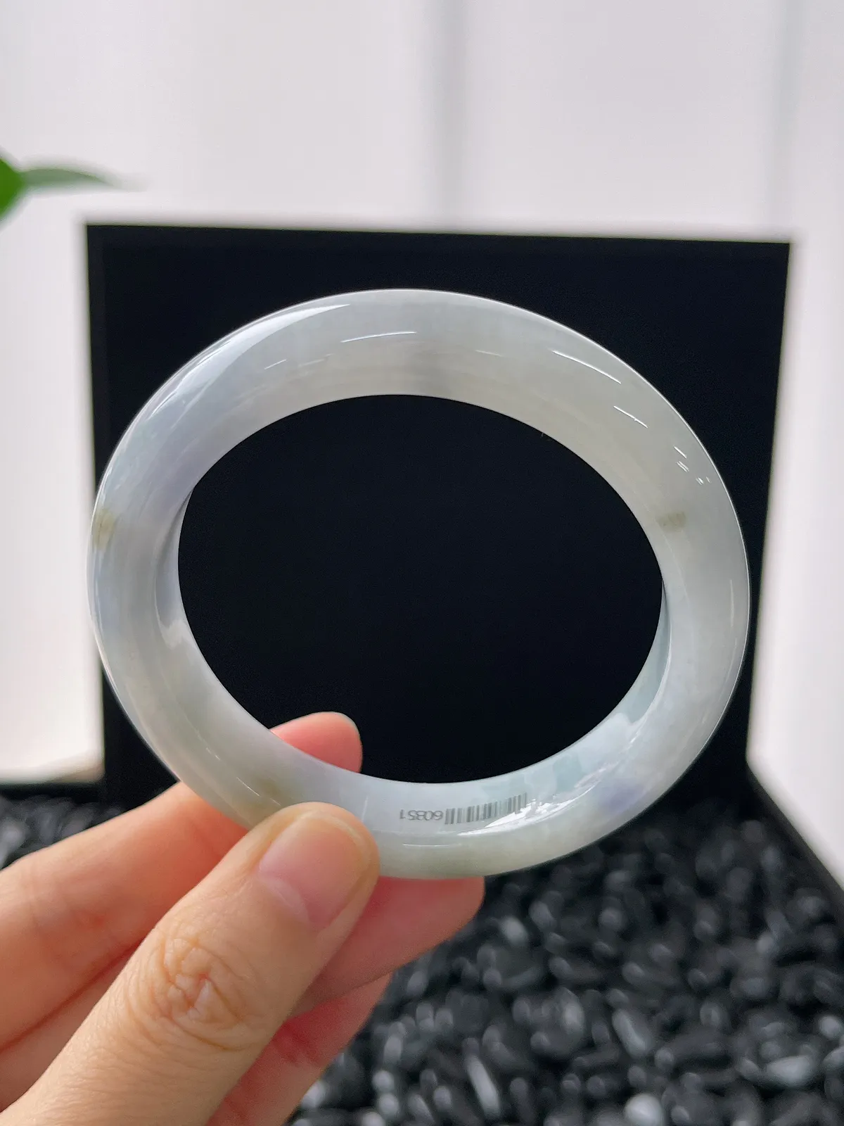 正圈53.8圈口，翡翠糯化种紫色手镯