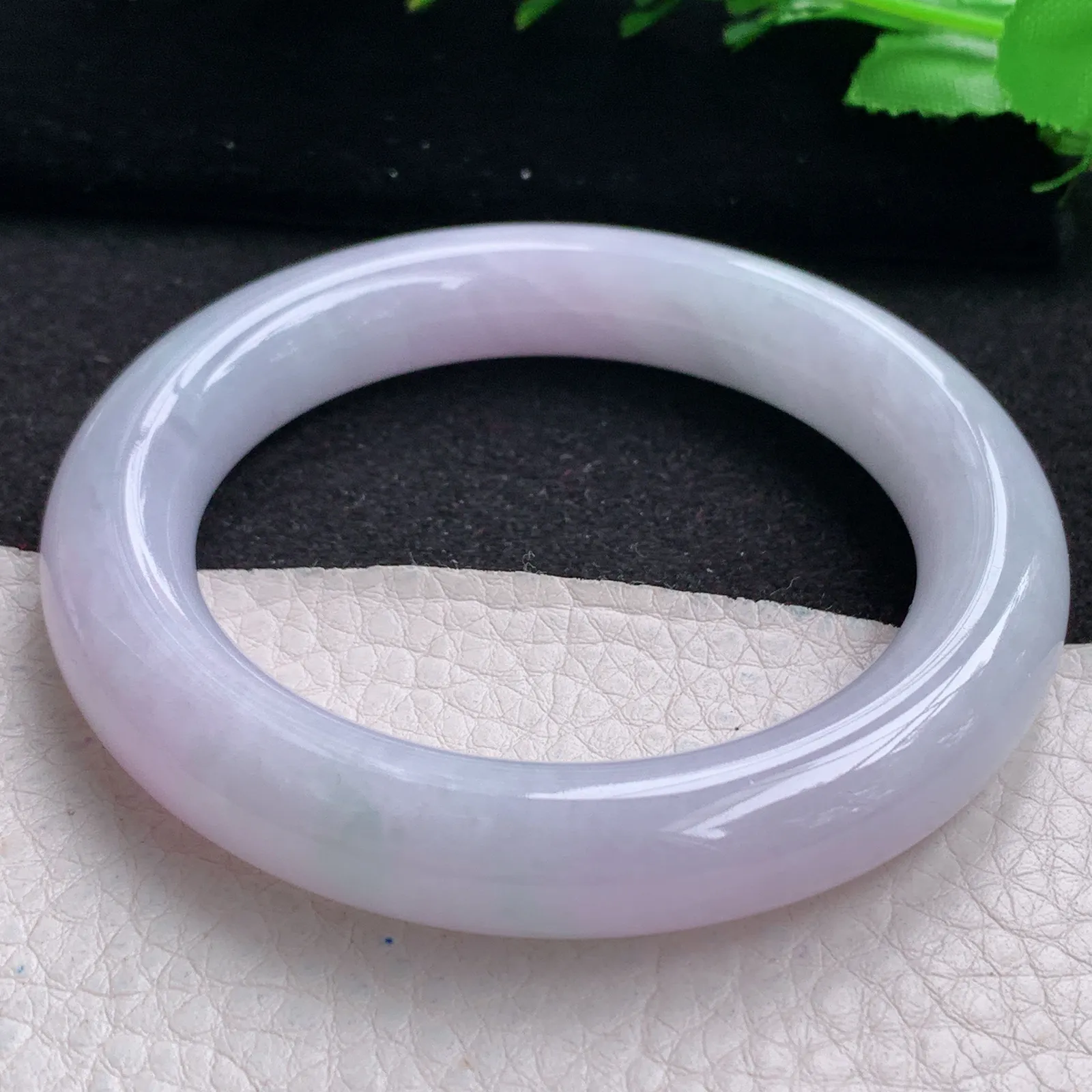 z自然光56*11.8*11.2美人镯 缅甸翡翠紫罗兰高雅圆条玉手环 平安镯