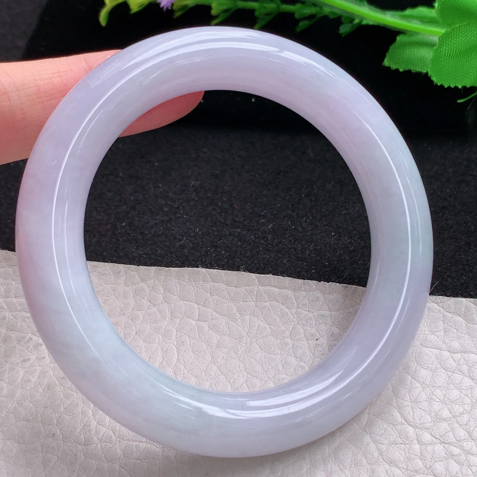 z自然光56*11.8*11.2美人镯 缅甸翡翠紫罗兰高雅圆条玉手环 平安镯