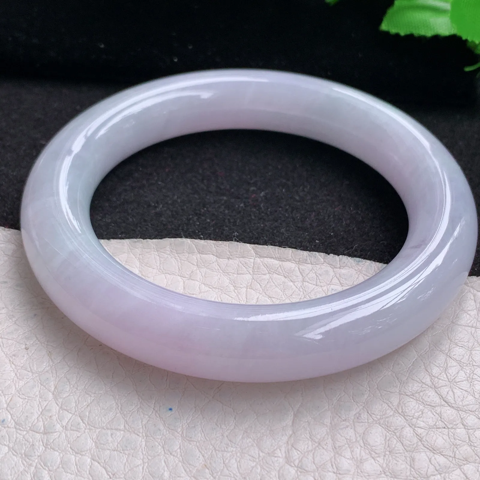 z自然光56*11.8*11.2美人镯 缅甸翡翠紫罗兰高雅圆条玉手环 平安镯