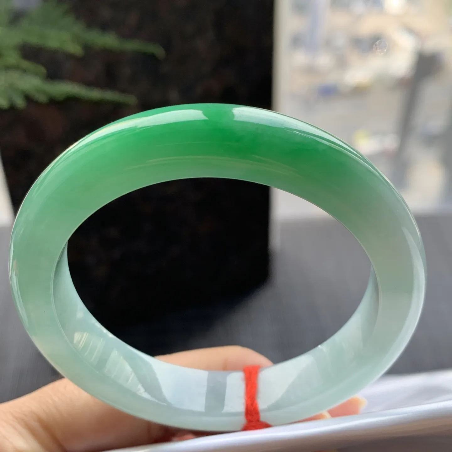 正圈一大节阳绿 无瑕 尺寸:55.1/12.2/8.8色好