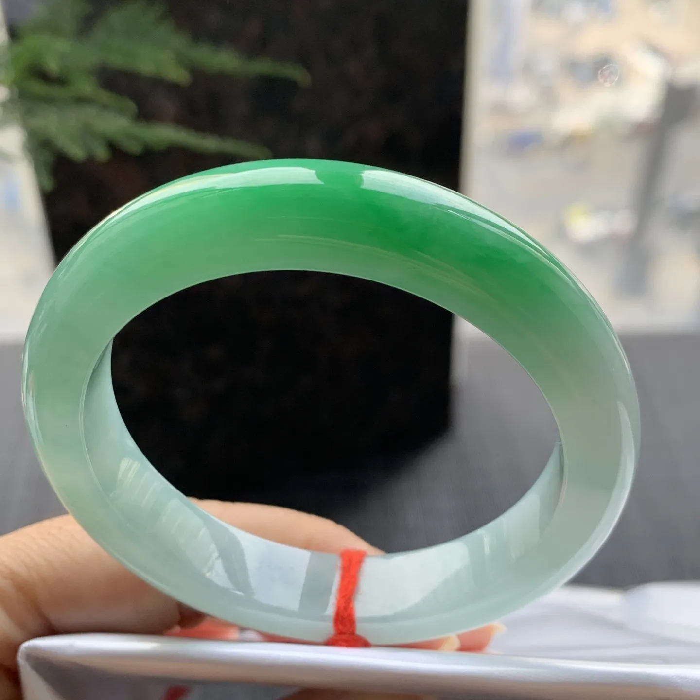 正圈一大节阳绿 无瑕 尺寸:55.1/12.2/8.8色好