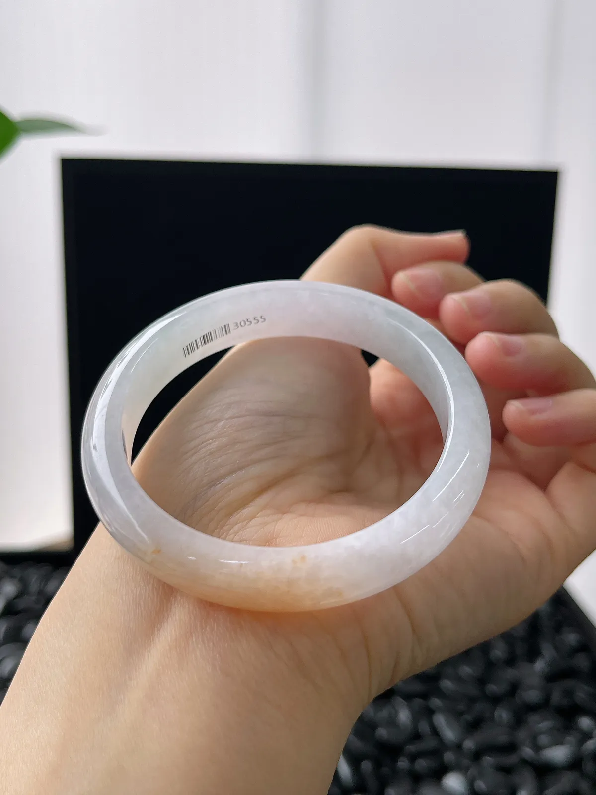 正圈52.6圈口，翡翠冰糯种黄色手镯