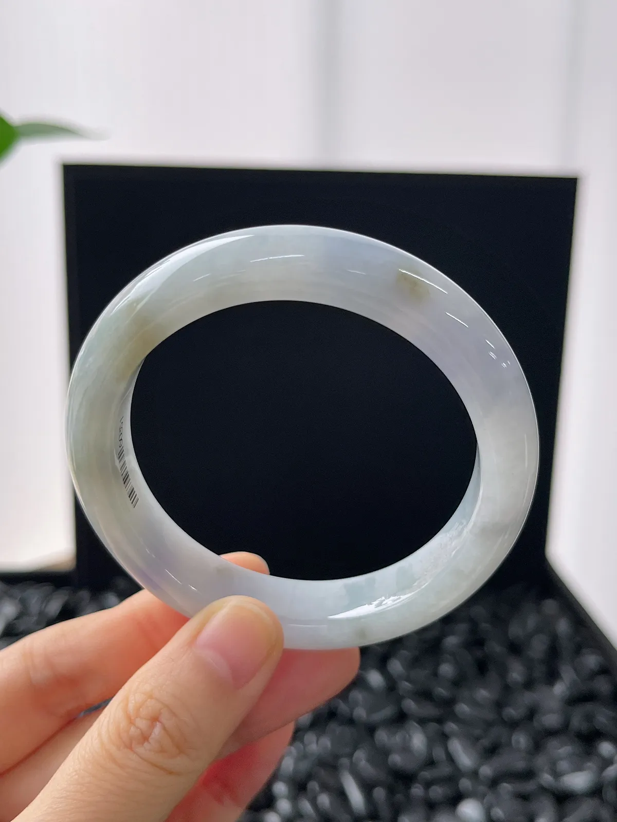 正圈53.8圈口，翡翠糯化种紫色手镯