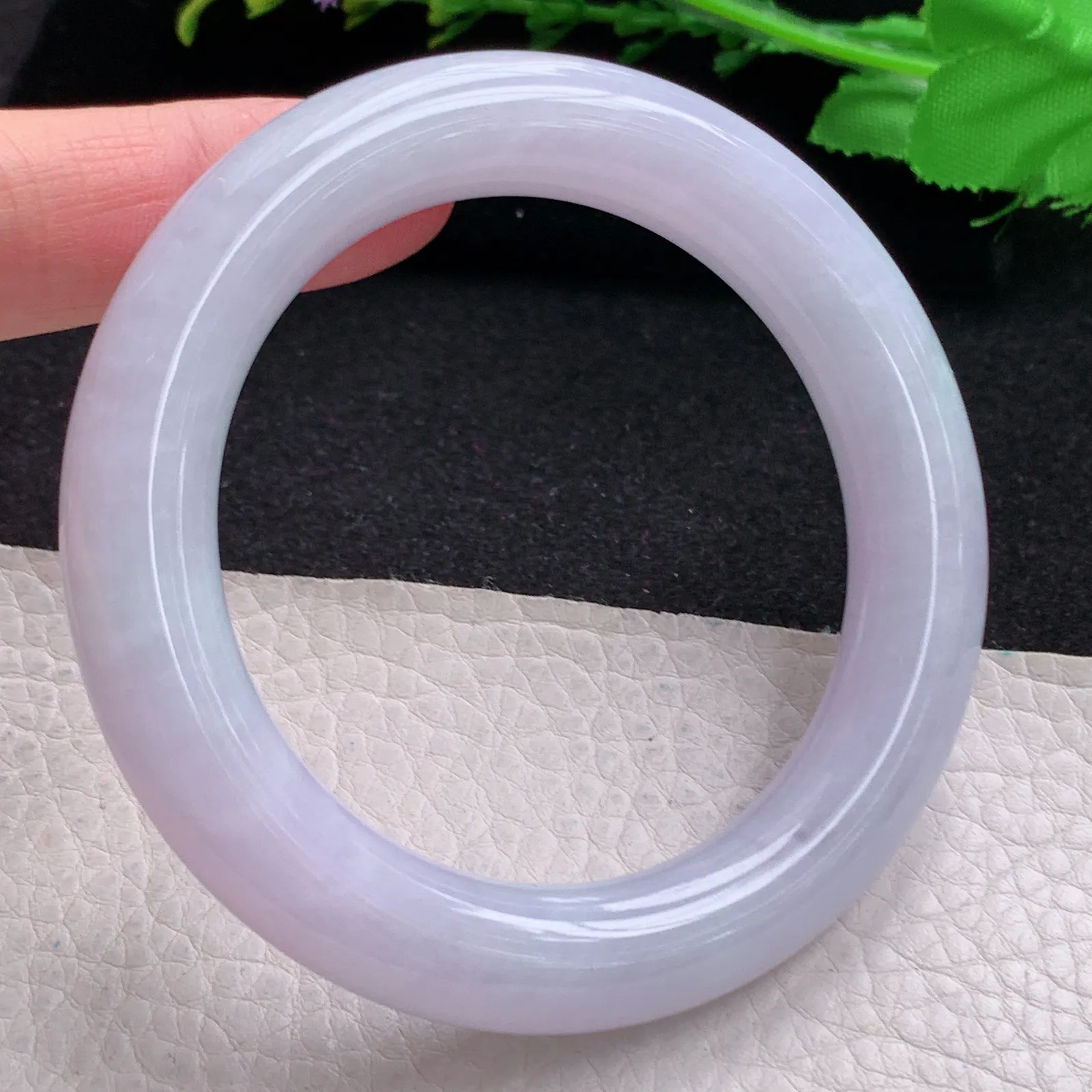 z自然光56*11.8*11.2美人镯 缅甸翡翠紫罗兰高雅圆条玉手环 平安镯