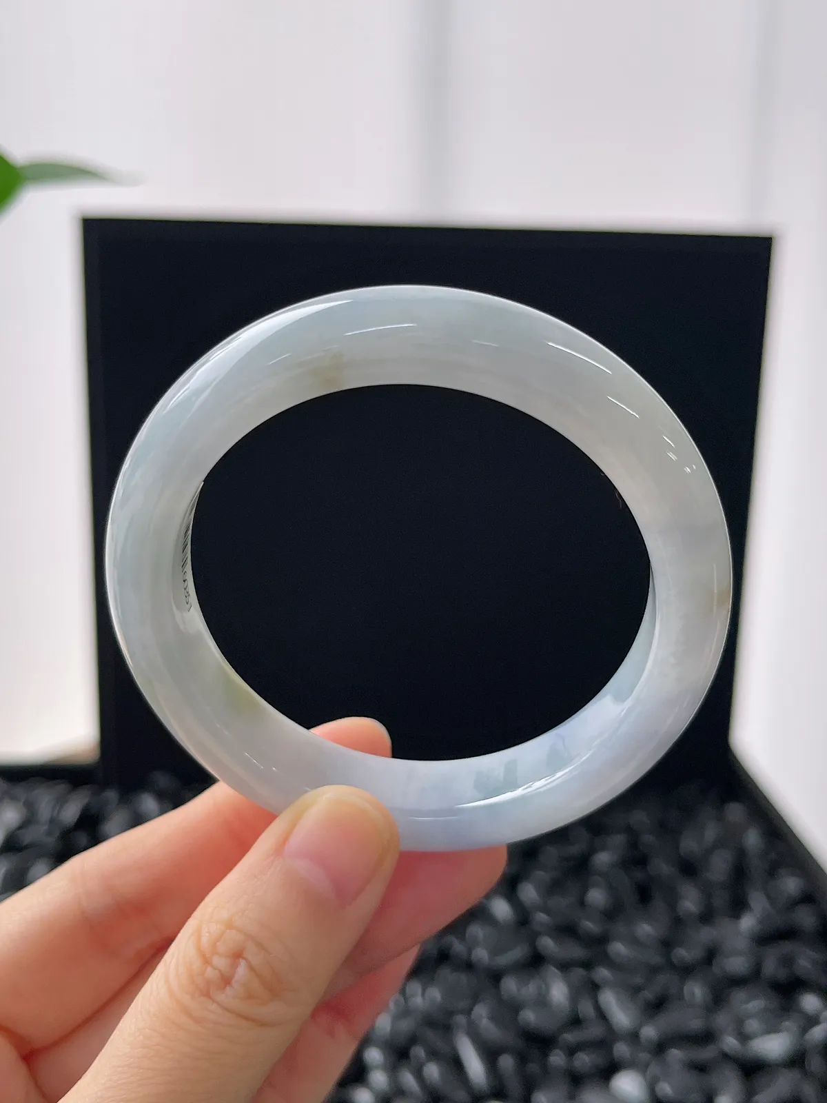 正圈53.8圈口，翡翠糯化种紫色手镯