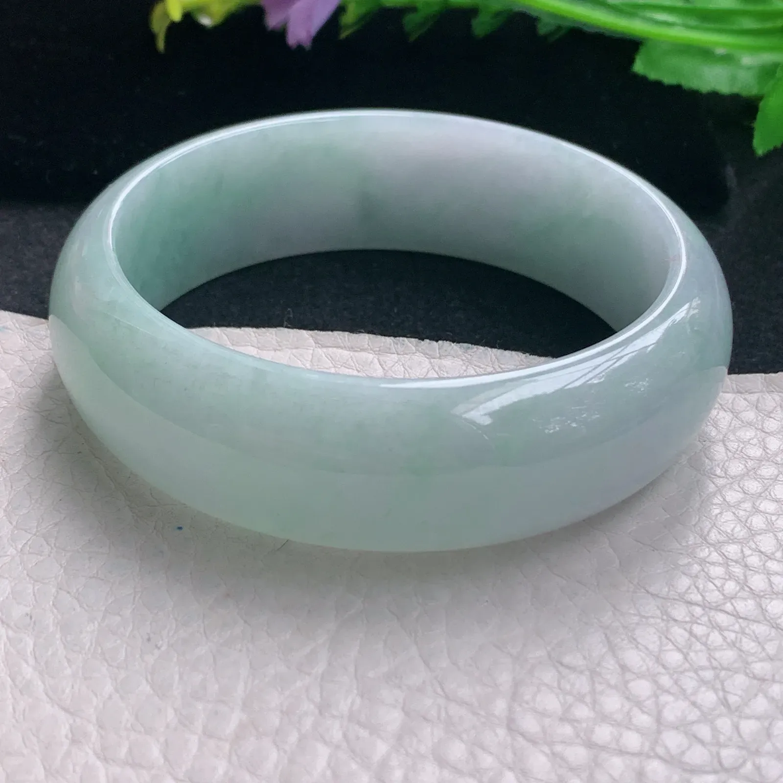 hy自然光59*18.8*7.8轮胎镯 缅甸翡翠玉手镯清新大气宽边玉手环