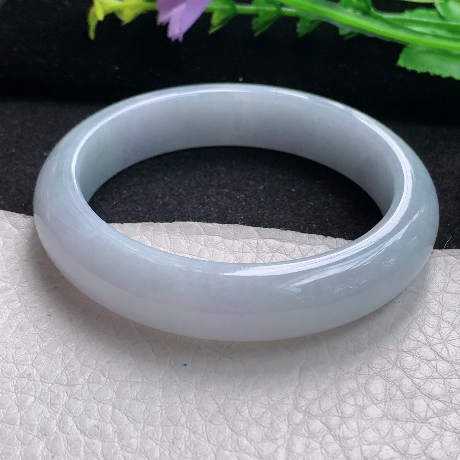 xx自然光57*13.2*8.5平安镯 缅甸翡翠玉手镯贵气淡紫玉手环 美人镯