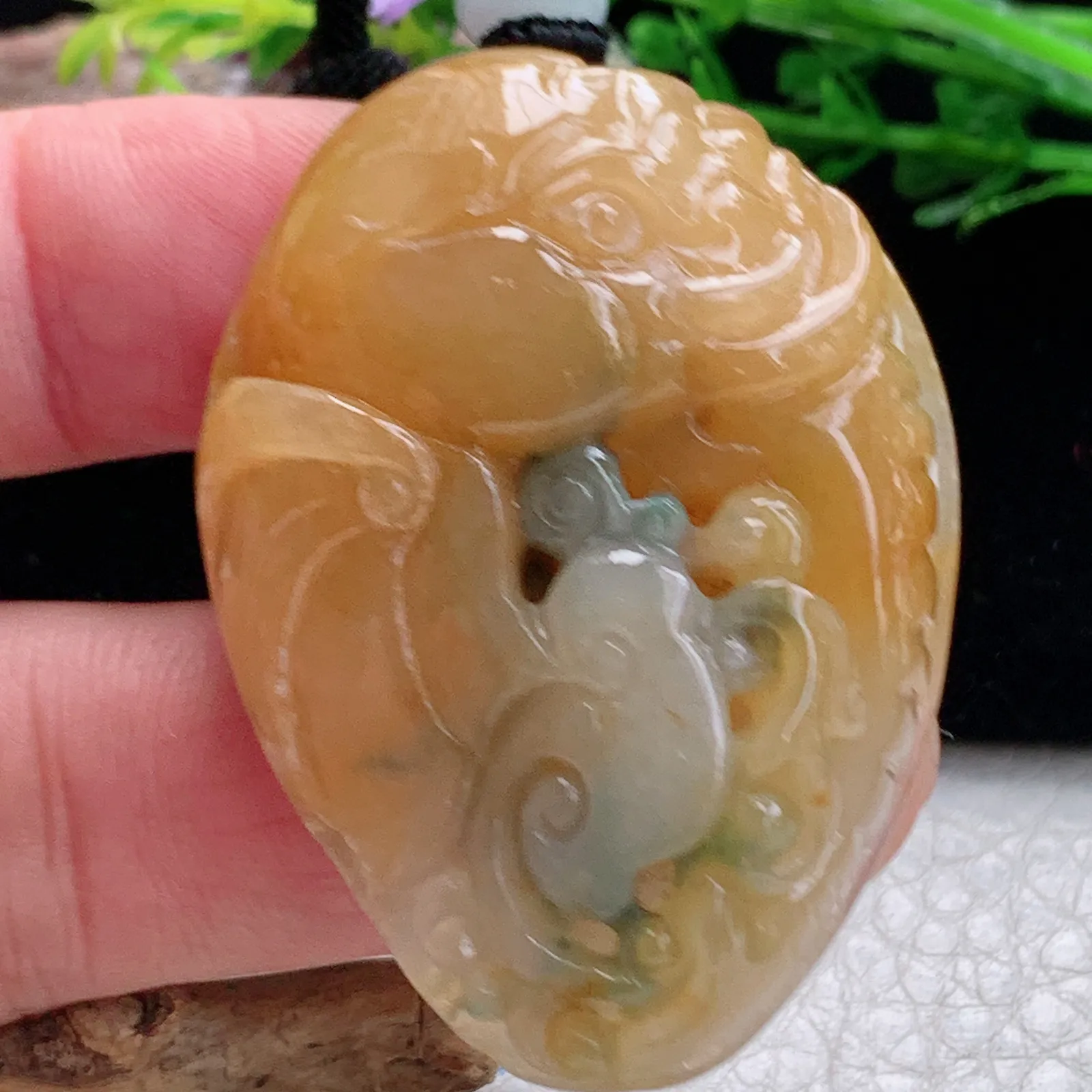 mut自然光51*37.3*14天然缅甸翡翠冰三彩万象更新玉吊坠 玉挂件