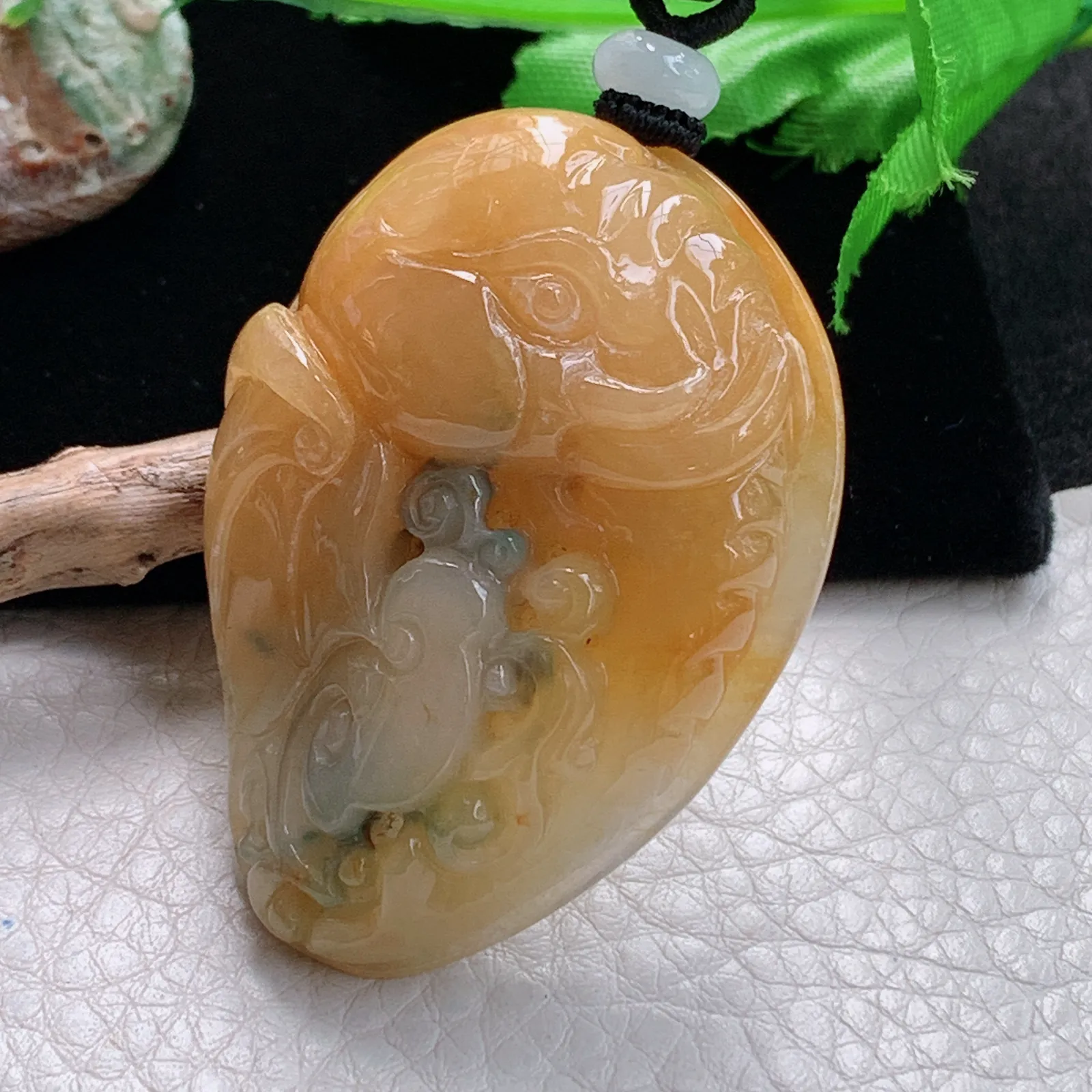 mut自然光51*37.3*14天然缅甸翡翠冰三彩万象更新玉吊坠 玉挂件