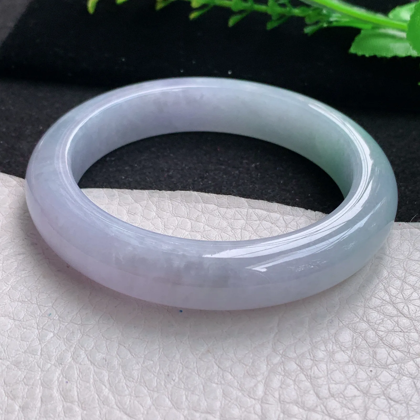 js自然光58*12.5*9.6平安镯 缅甸翡翠玉手镯春带彩梦幻宽边玉手环