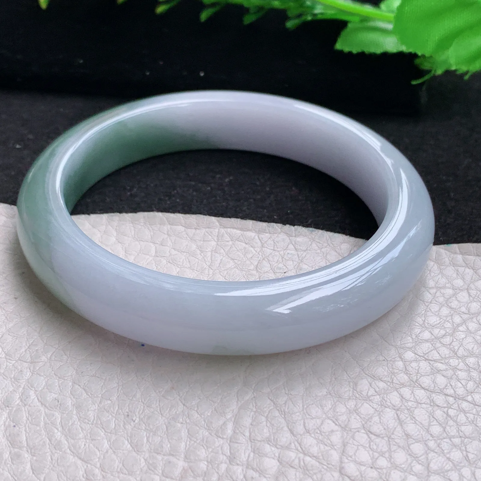 z自然光60*12*8.8招财镯 缅甸翡翠玉手镯半山水宽边玉手环 平安镯