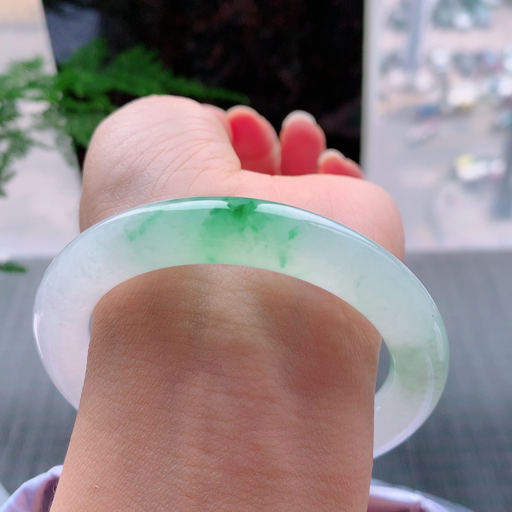 圆条高冰绿花 无瑕 尺寸:56.4/10 种色俱佳🥰🥰