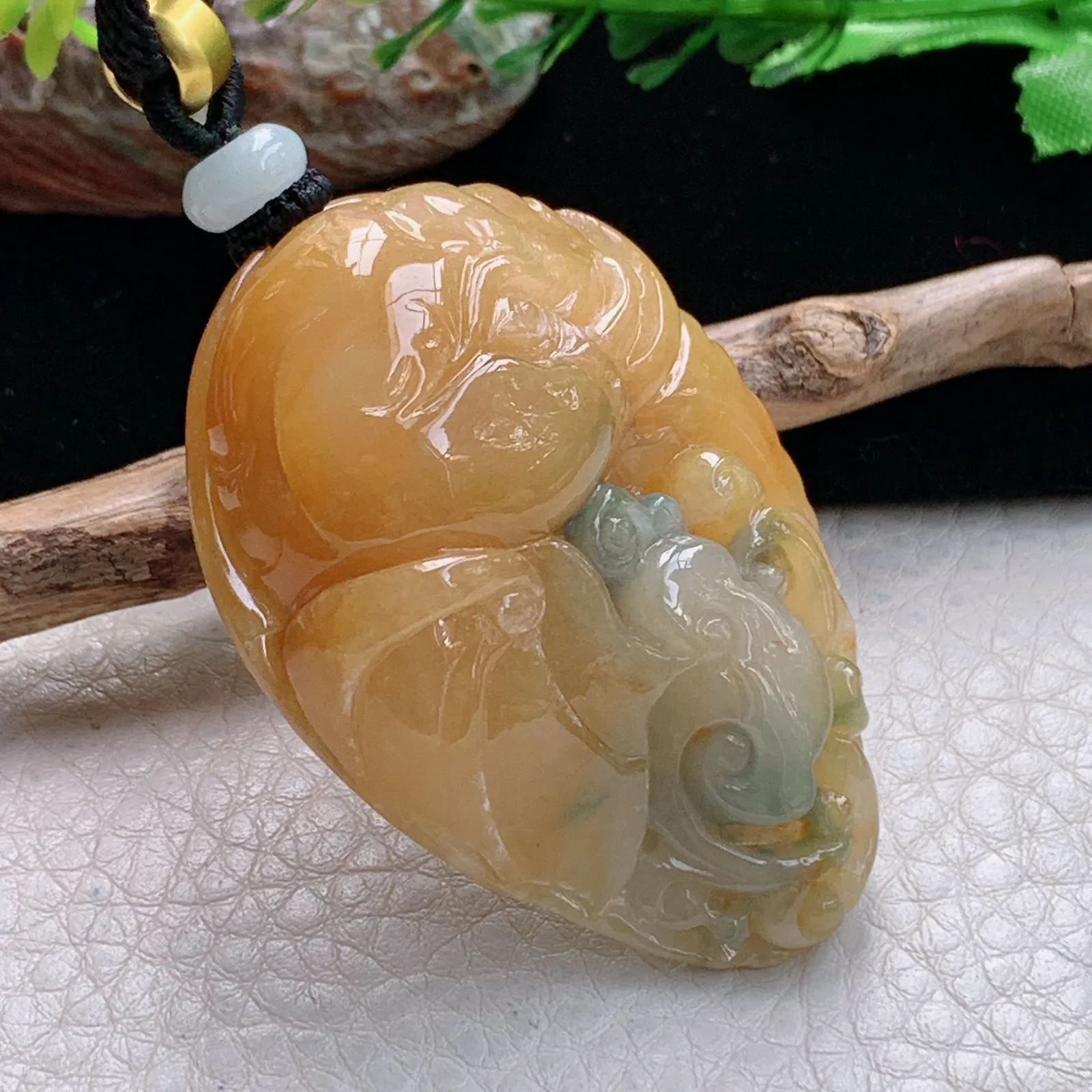 mut自然光51*37.3*14天然缅甸翡翠冰三彩万象更新玉吊坠 玉挂件