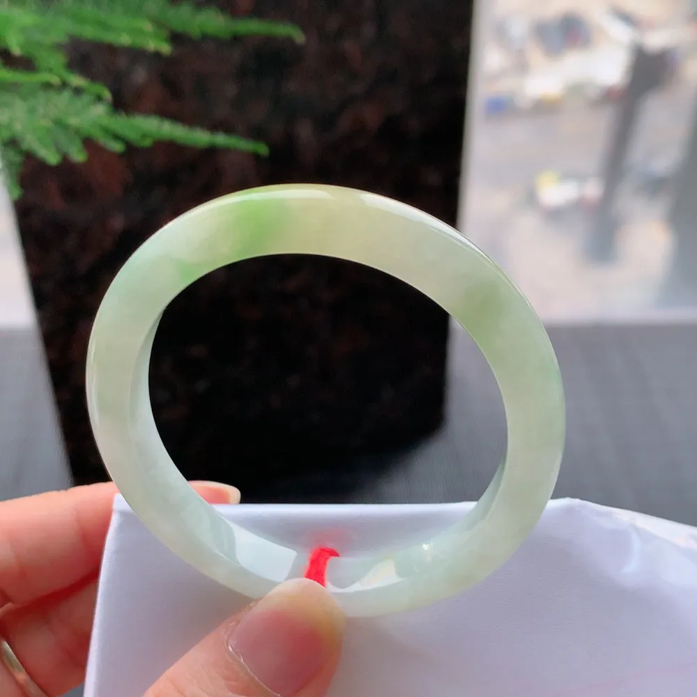 贵妃冰黄加绿 无瑕 尺寸:54.5/49/8.8/7.2 超值