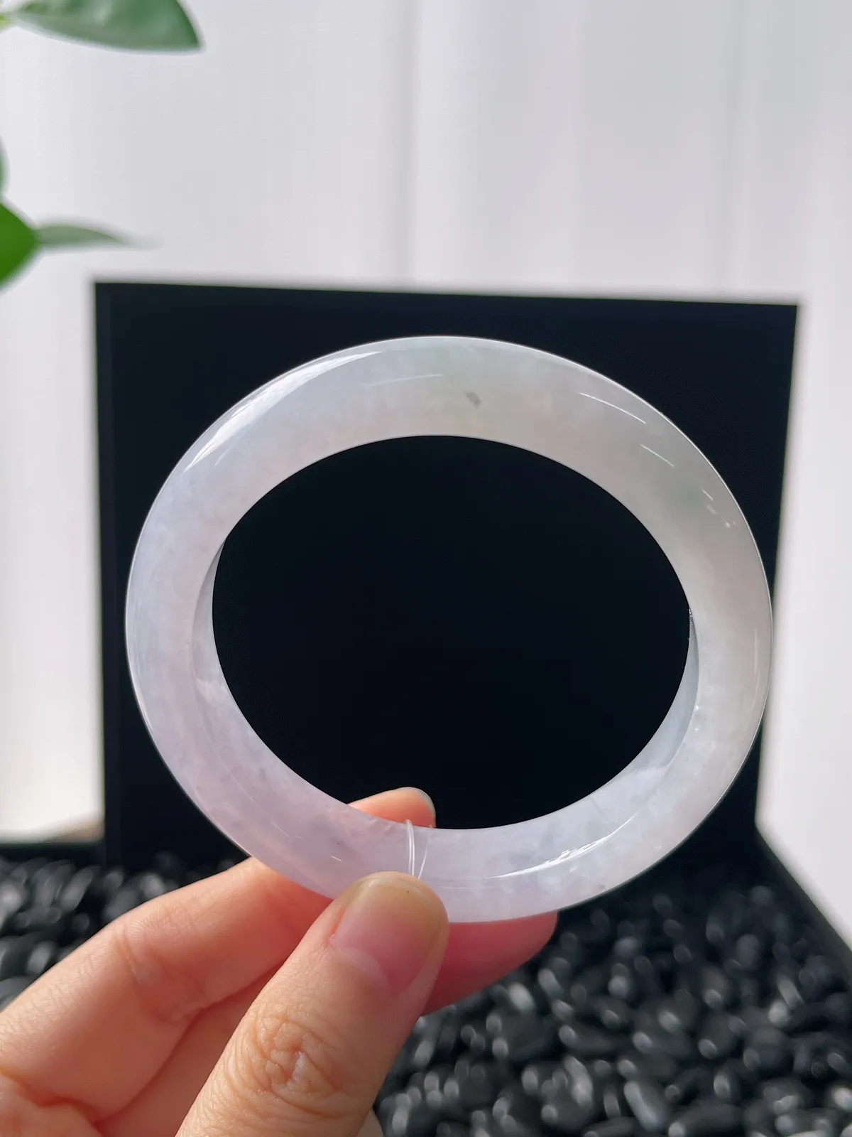 正圈56圈口，翡翠冰糯种紫罗兰手镯