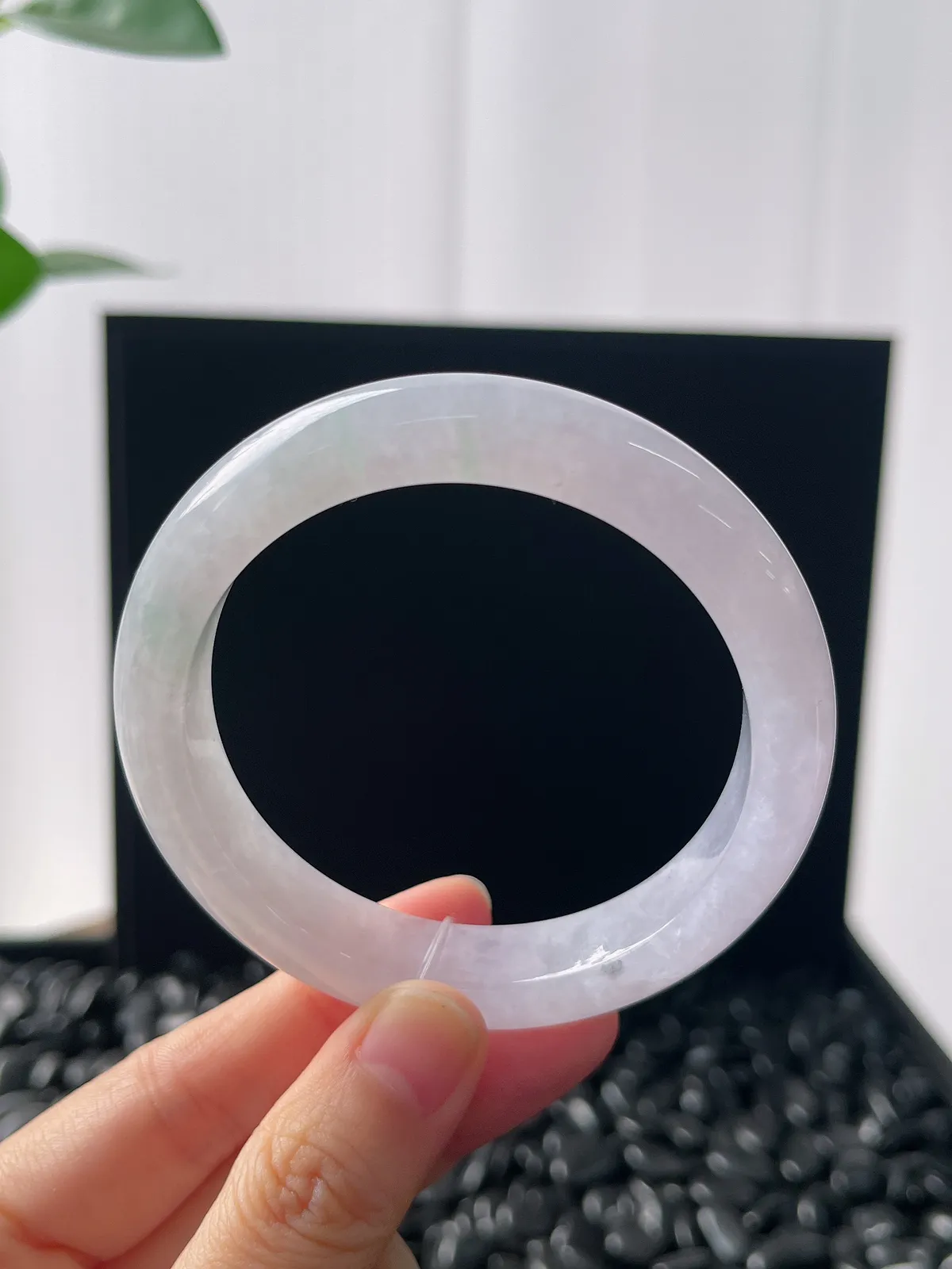 正圈56圈口，翡翠冰糯种紫罗兰手镯