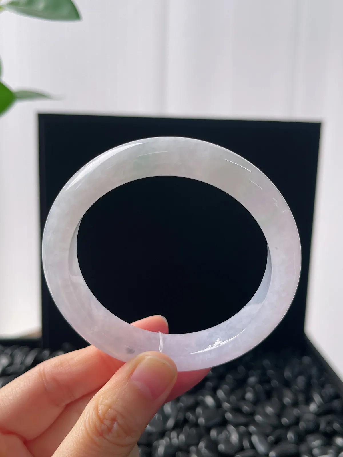 正圈56圈口，翡翠冰糯种紫罗兰手镯