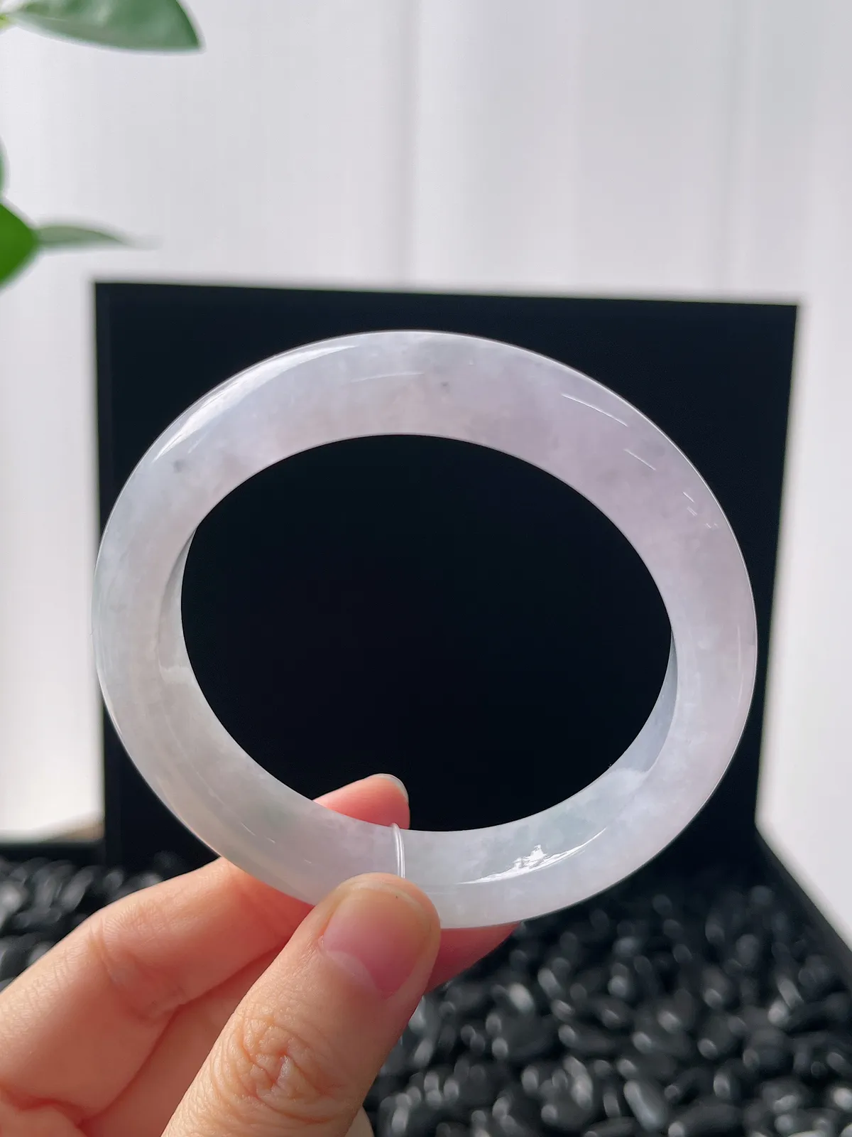 正圈56圈口，翡翠冰糯种紫罗兰手镯