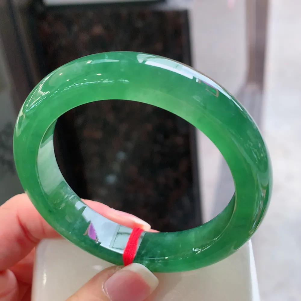 正圈高冰满色啤酒绿 无瑕 尺寸:54.5/13/9.2 种色兼备