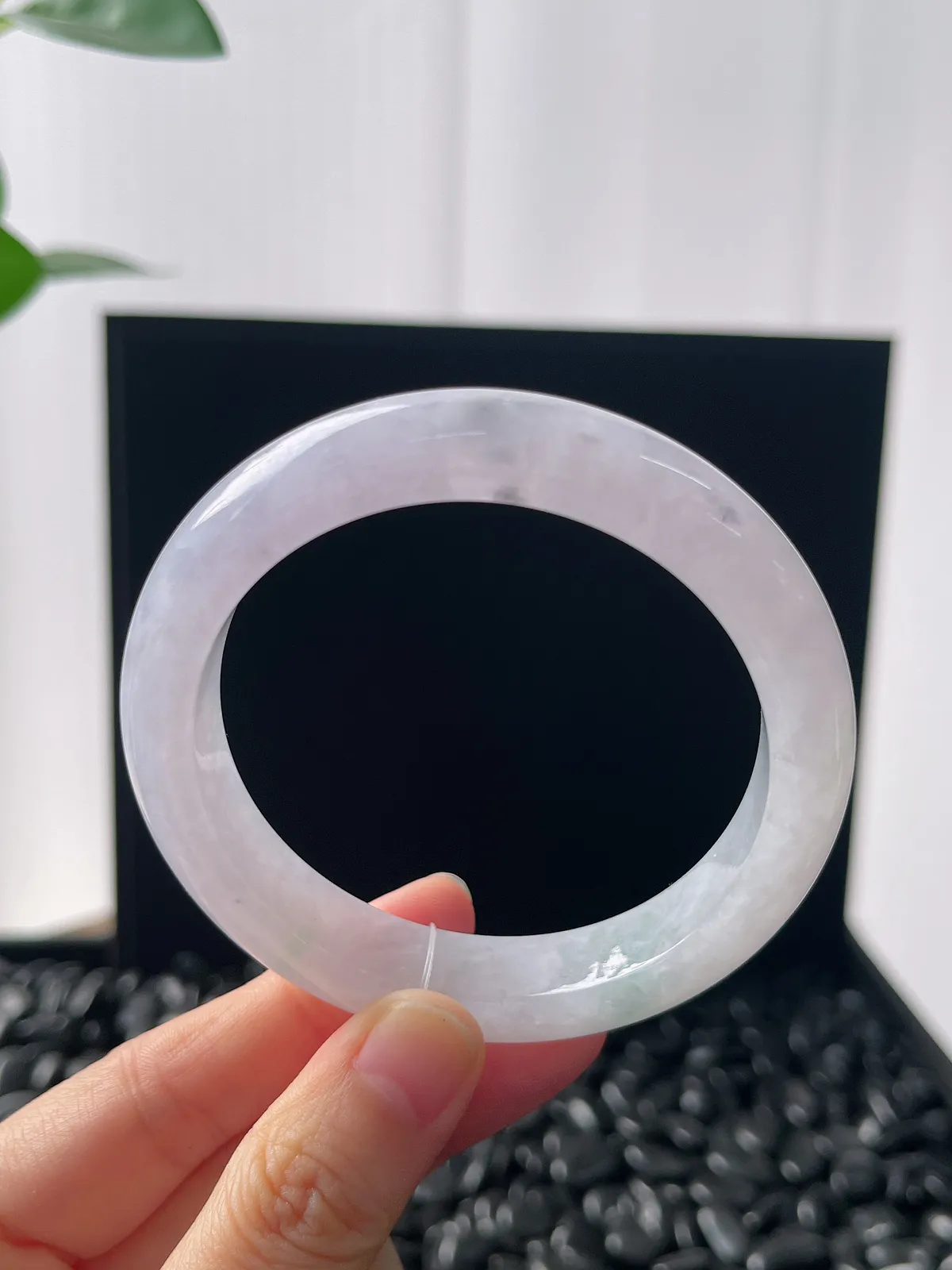 正圈56圈口，翡翠冰糯种紫罗兰手镯