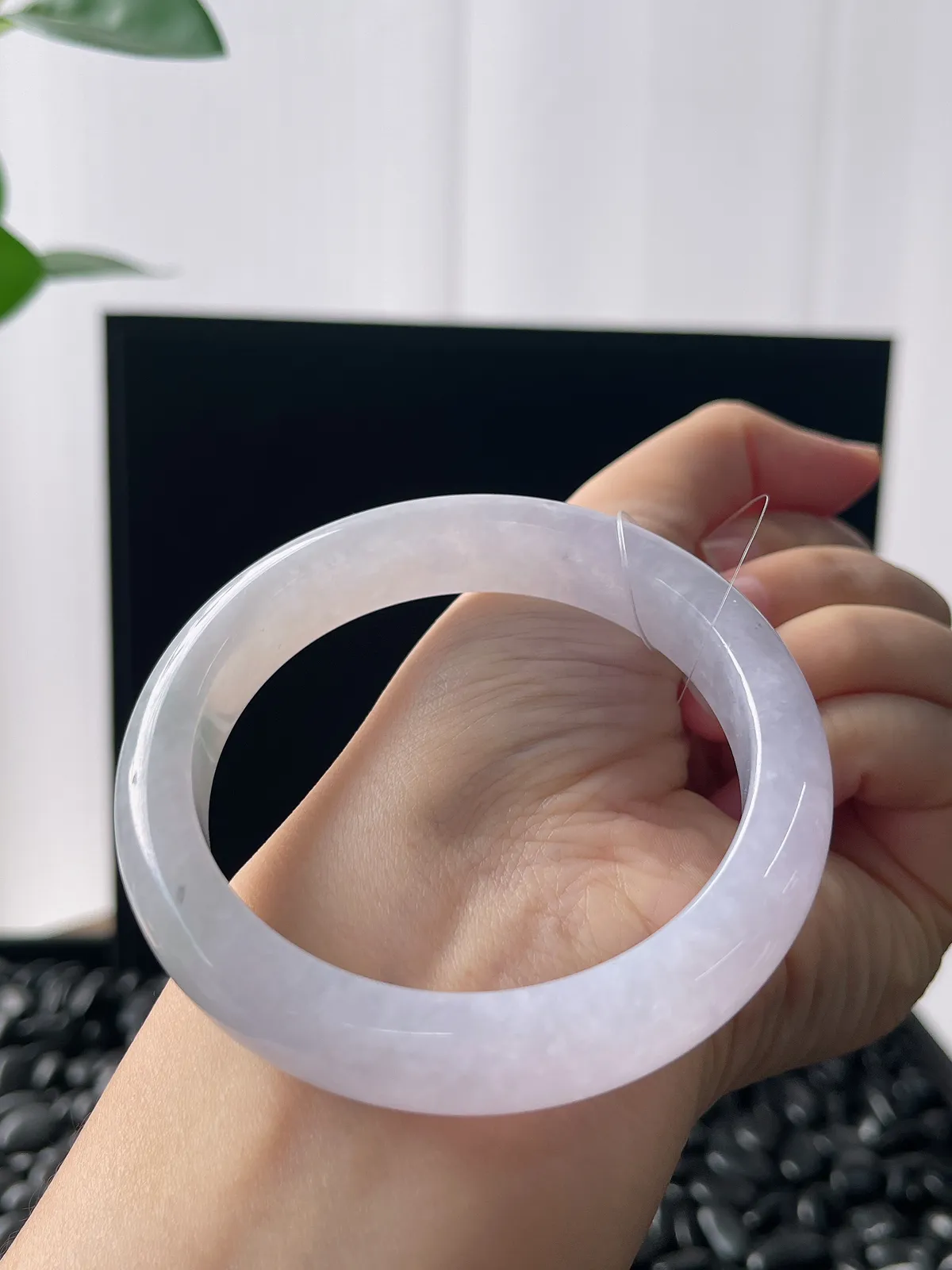 正圈56圈口，翡翠冰糯种紫罗兰手镯