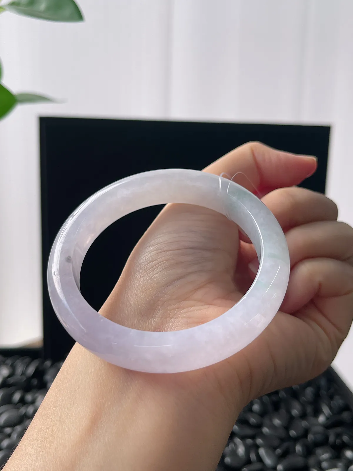 正圈56圈口，翡翠冰糯种紫罗兰手镯