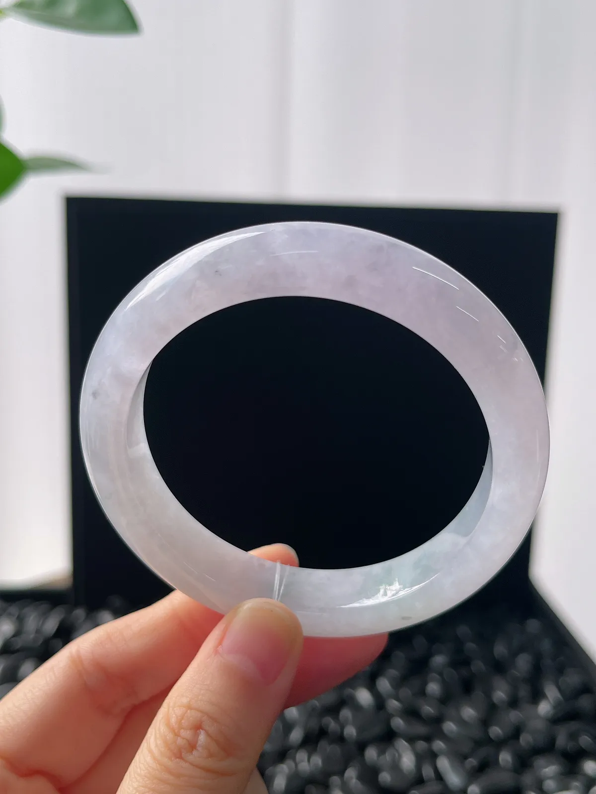 正圈56圈口，翡翠冰糯种紫罗兰手镯