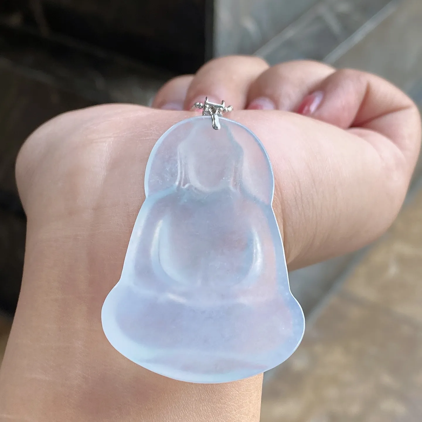 冰种素衣观音吊坠 尺寸57.8-34.8-6.2毫米