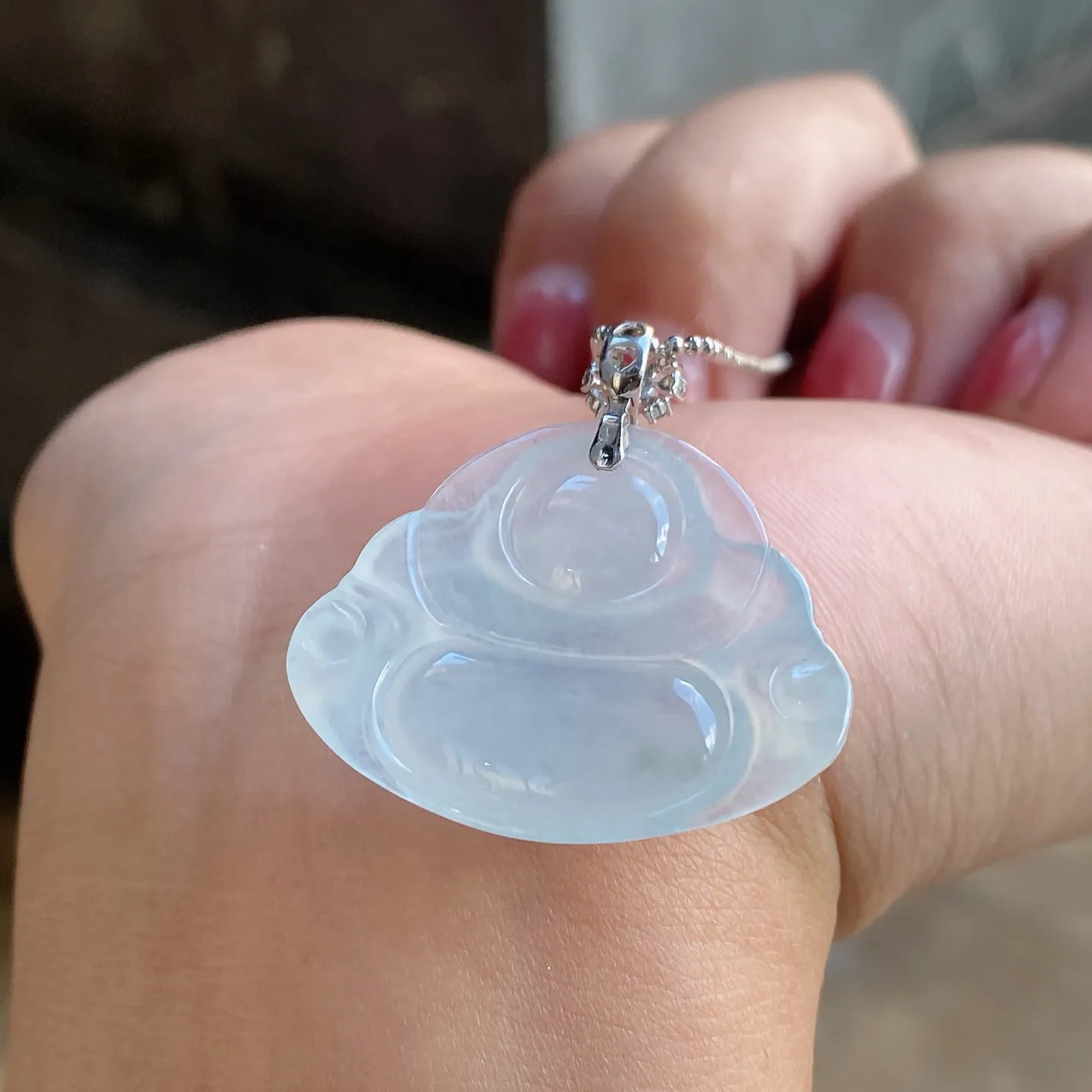 冰种佛公吊坠 尺寸30.9-30.3-5.7毫米