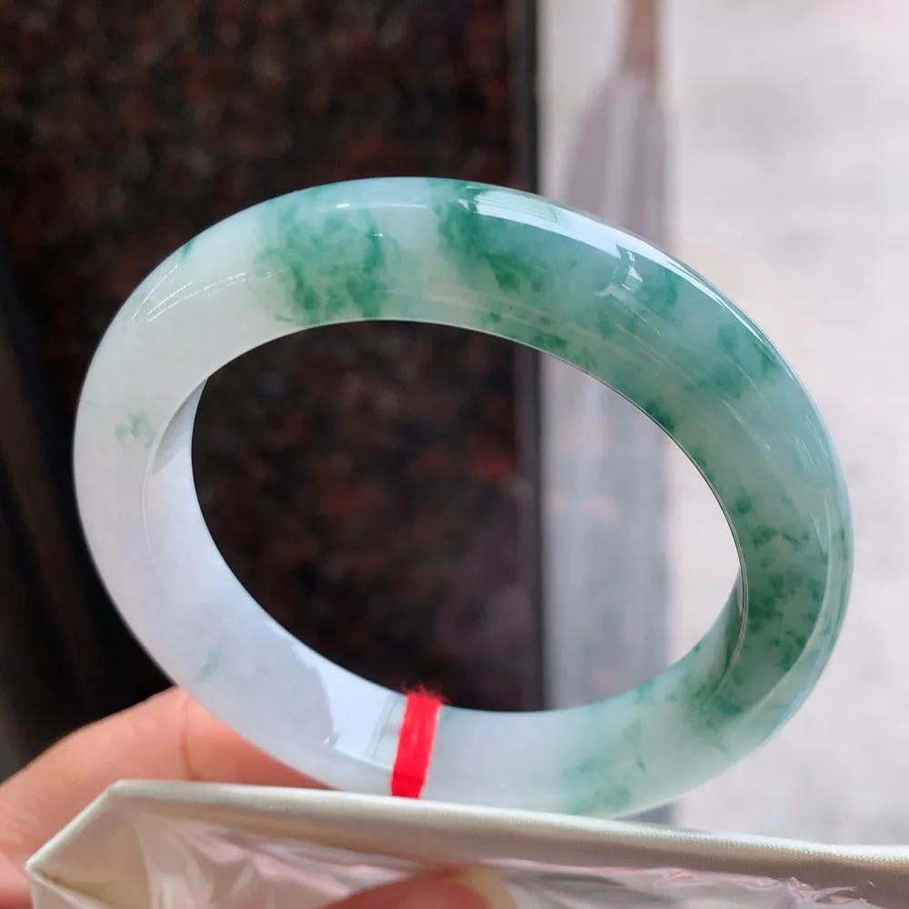 正圈冰蓝绿花 无瑕 尺寸:56.7/12.3/9.4 花美