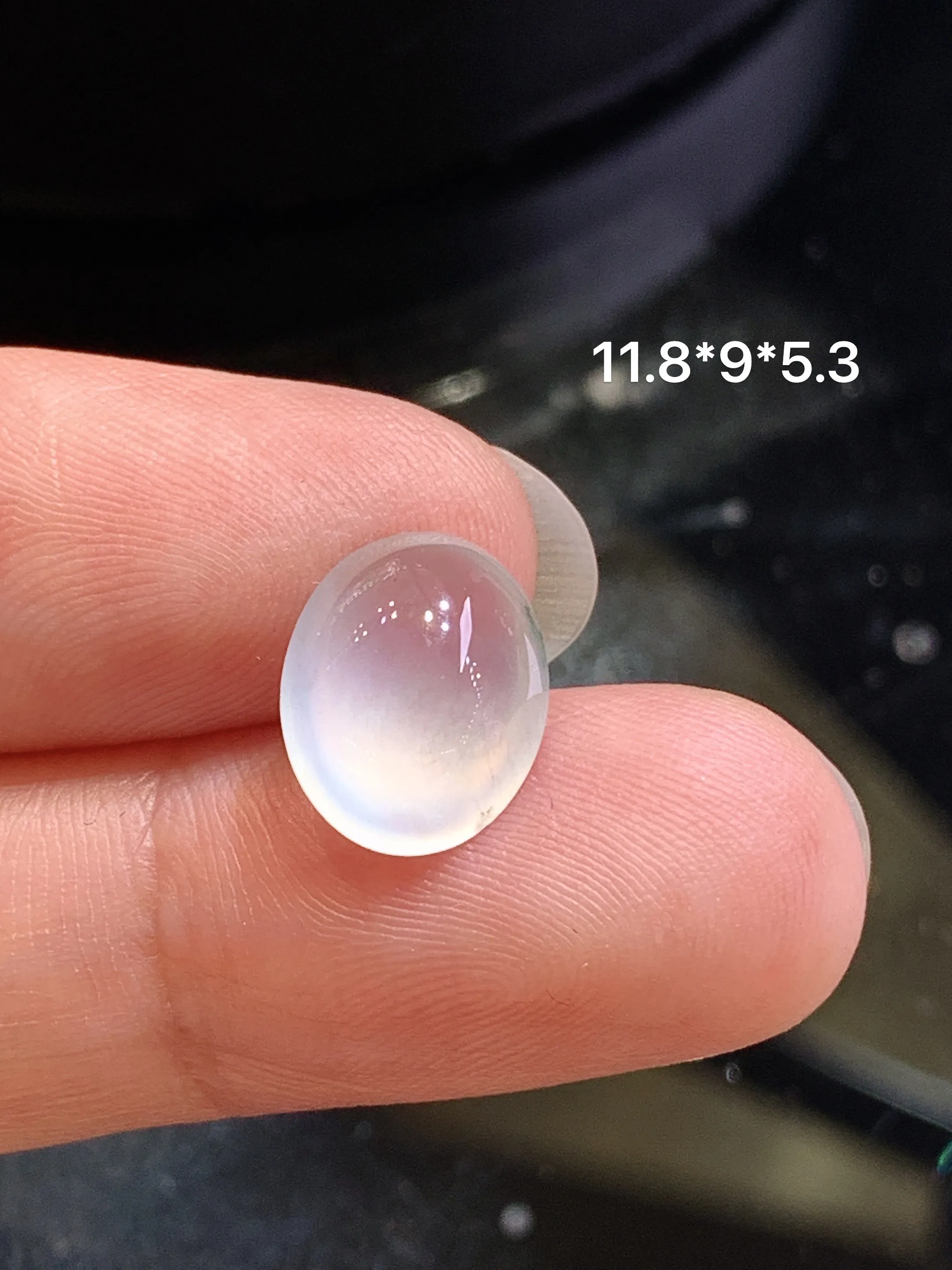 镶嵌款 冰种蛋面 玉质细腻 色泽清新艳丽 整体尺寸11.8*9*5.3