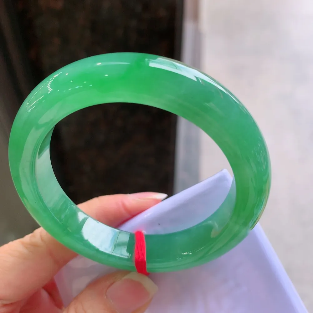 正圈满色高冰绿 无瑕 尺寸:53.5/11.5/9.1 种色俱佳 高品质🥰🥰