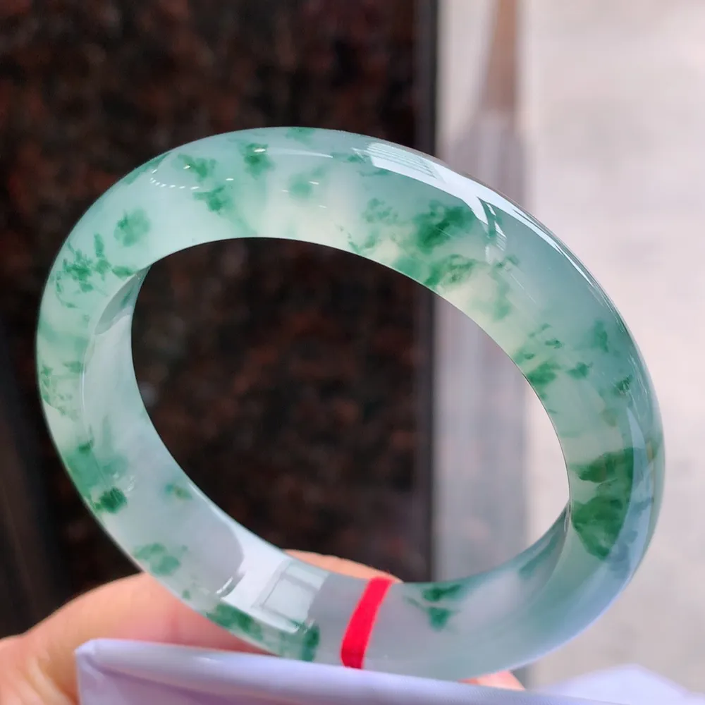 正圈冰玻飘花 无瑕 尺寸:55.4/13.1/9.1 花美 起刚光 高品质 