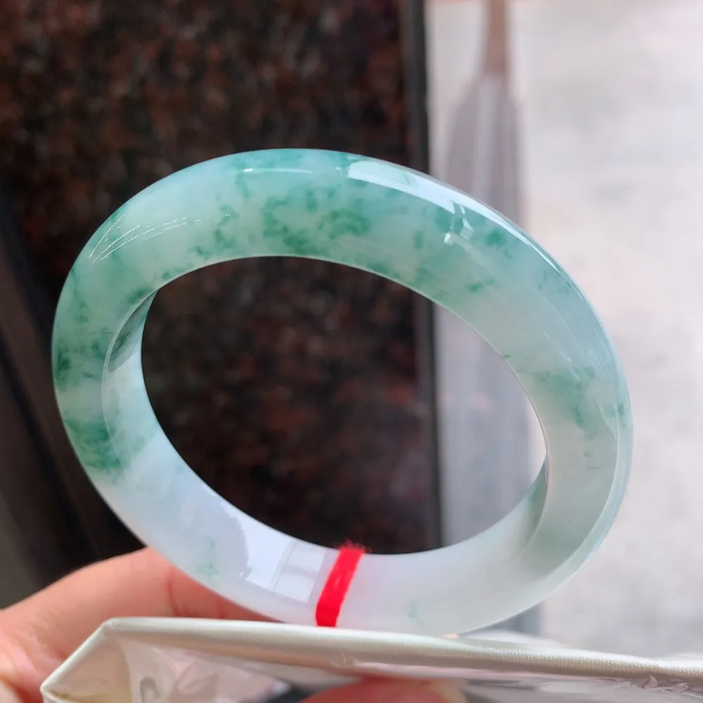 正圈冰蓝绿花 无瑕 尺寸:56.7/12.3/9.4 花美