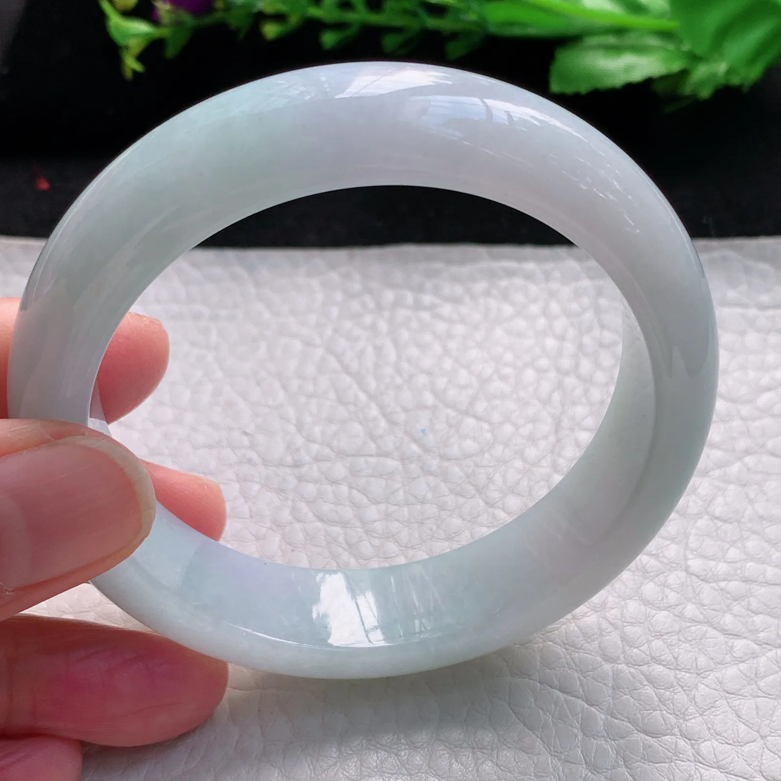 js自然光56*14.6*8.2平安镯 缅甸翡翠a货玉手镯清新宽边珠宝玉手环