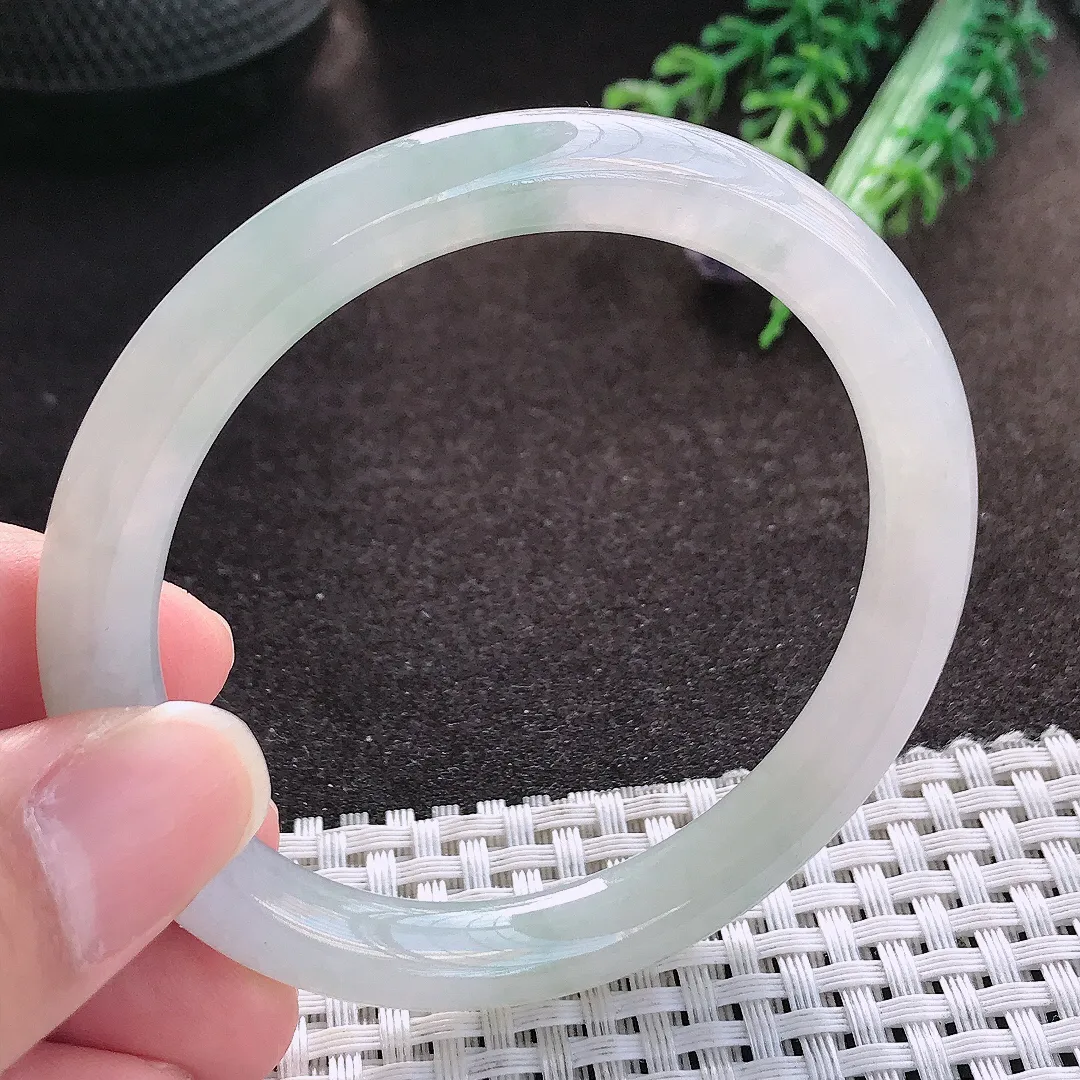 天然a货翡翠56/8.8/8.3老坑冰胶果冻圆条手镯玉手镯