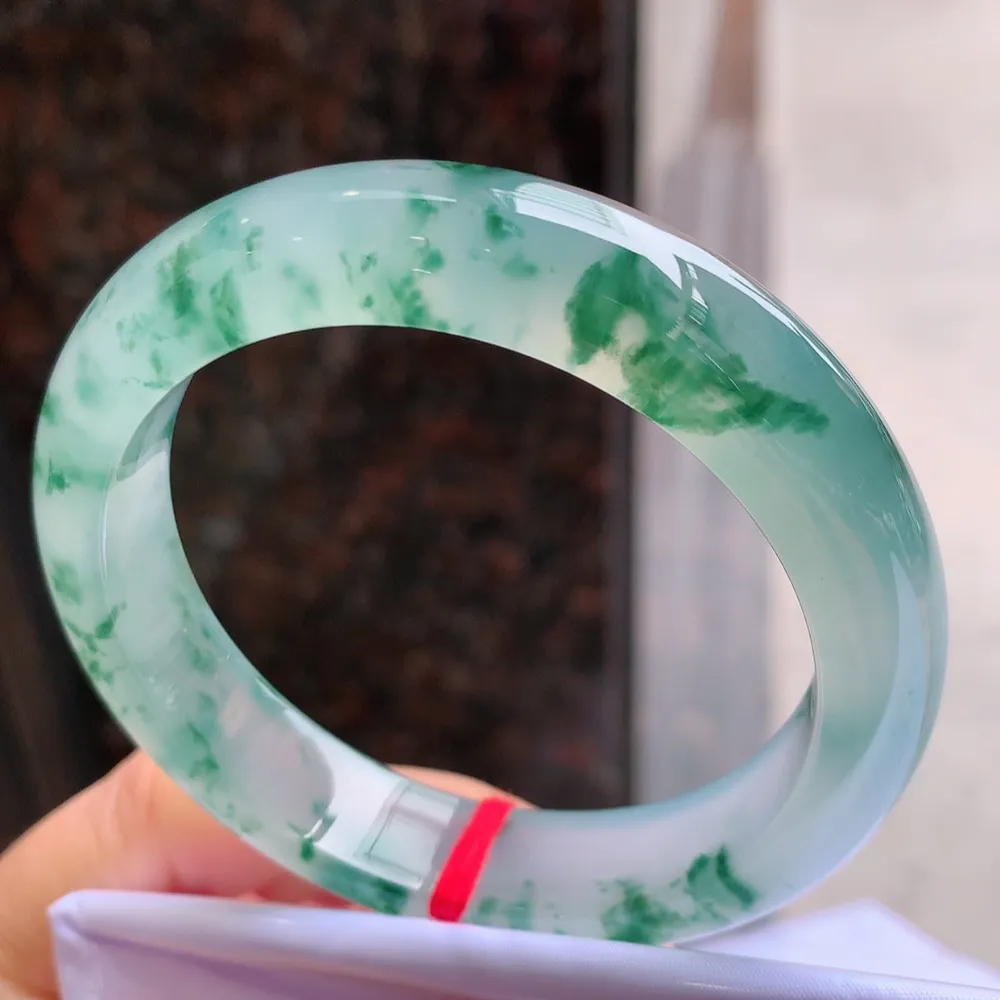 正圈冰玻飘花 无瑕 尺寸:55.4/13.1/9.1 花美 起刚光 高品质 