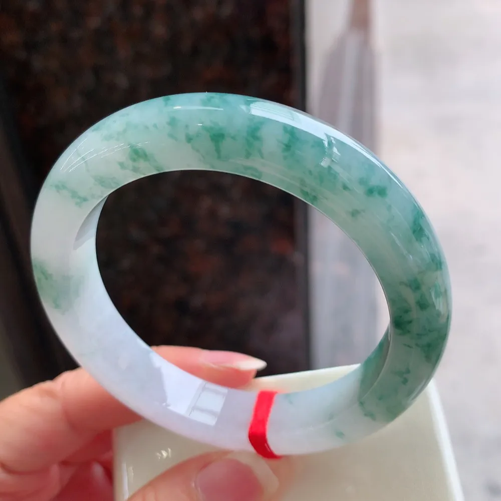 正圈冰蓝绿花 无瑕 尺寸:56.7/12.3/9.4 花美