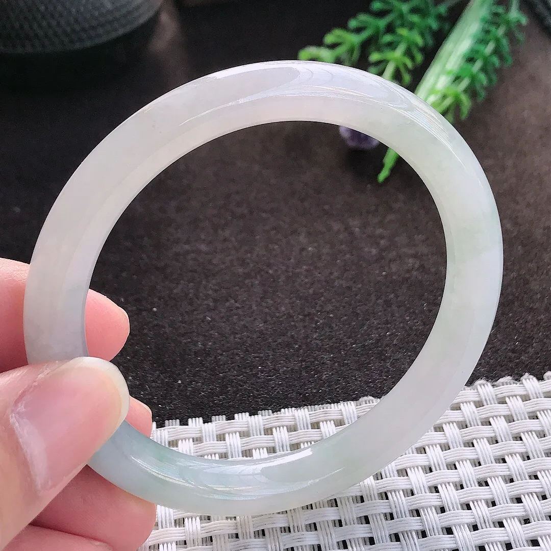 天然a货翡翠56/8.8/8.3老坑冰胶果冻圆条手镯玉手镯