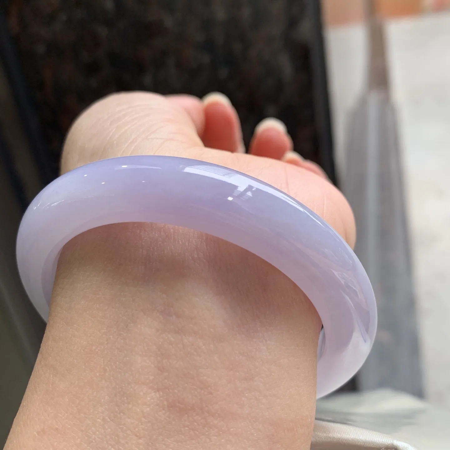 正圈满色冰紫 无瑕 尺寸:54.1/11/9 实物紫淡一分 超美🥰🥰