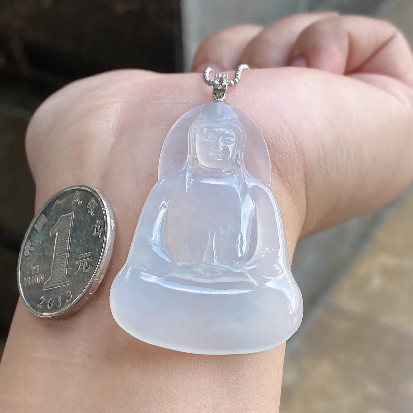 冰润素衣观音吊坠 尺寸51.9-31.2-4.6毫米