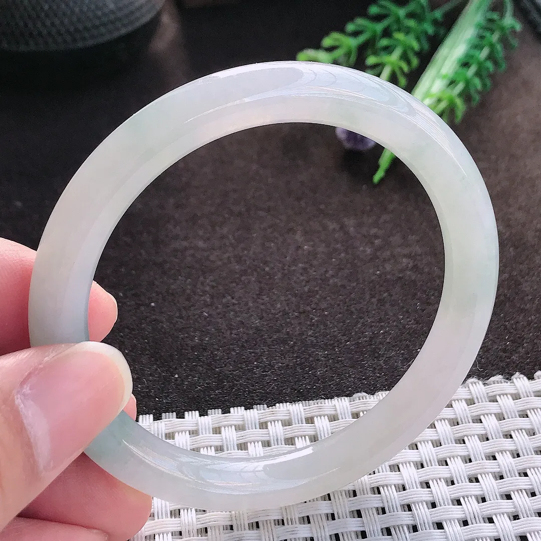 天然a货翡翠56/8.8/8.3老坑冰胶果冻圆条手镯玉手镯