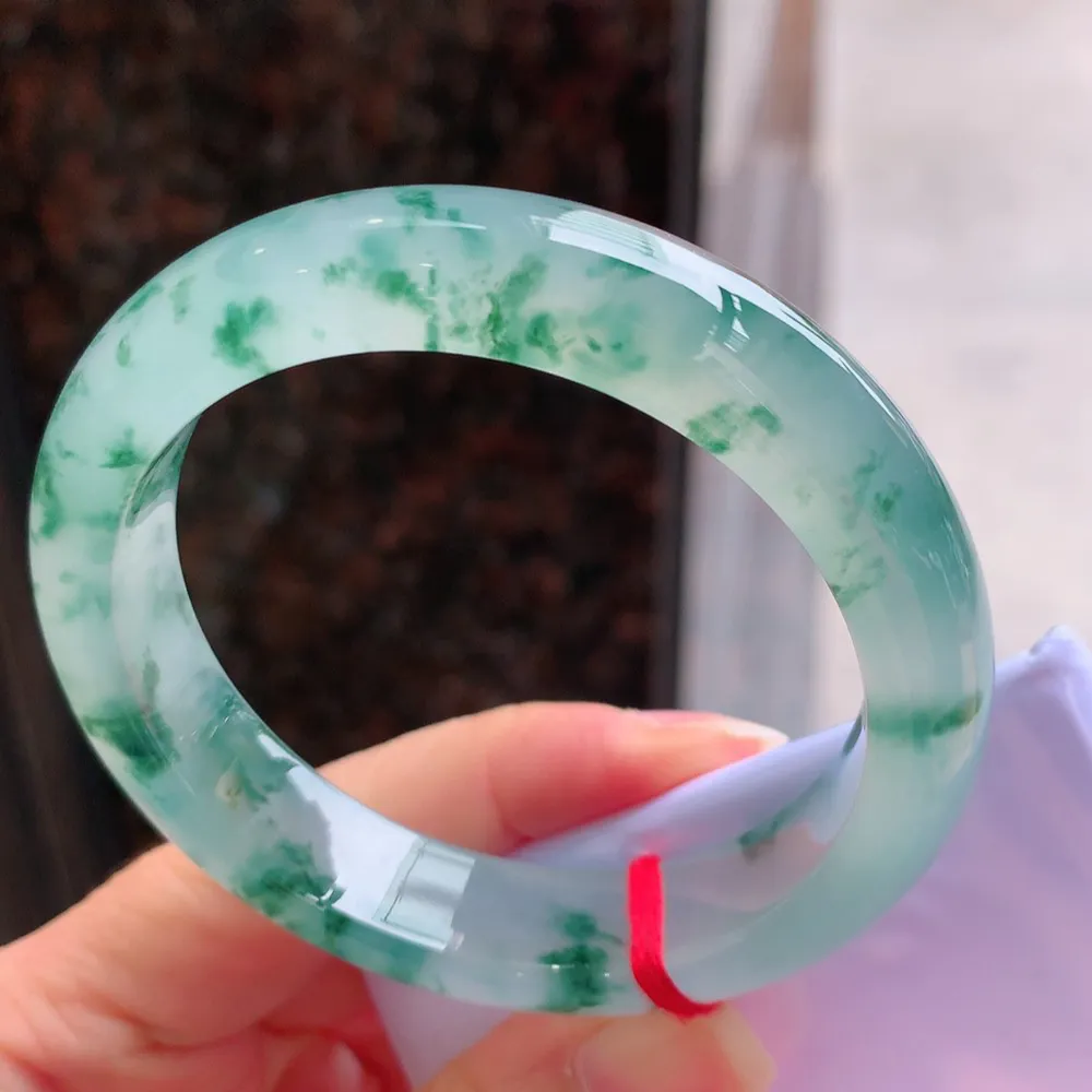 正圈冰玻飘花 无瑕 尺寸:55.4/13.1/9.1 花美 起刚光 高品质 