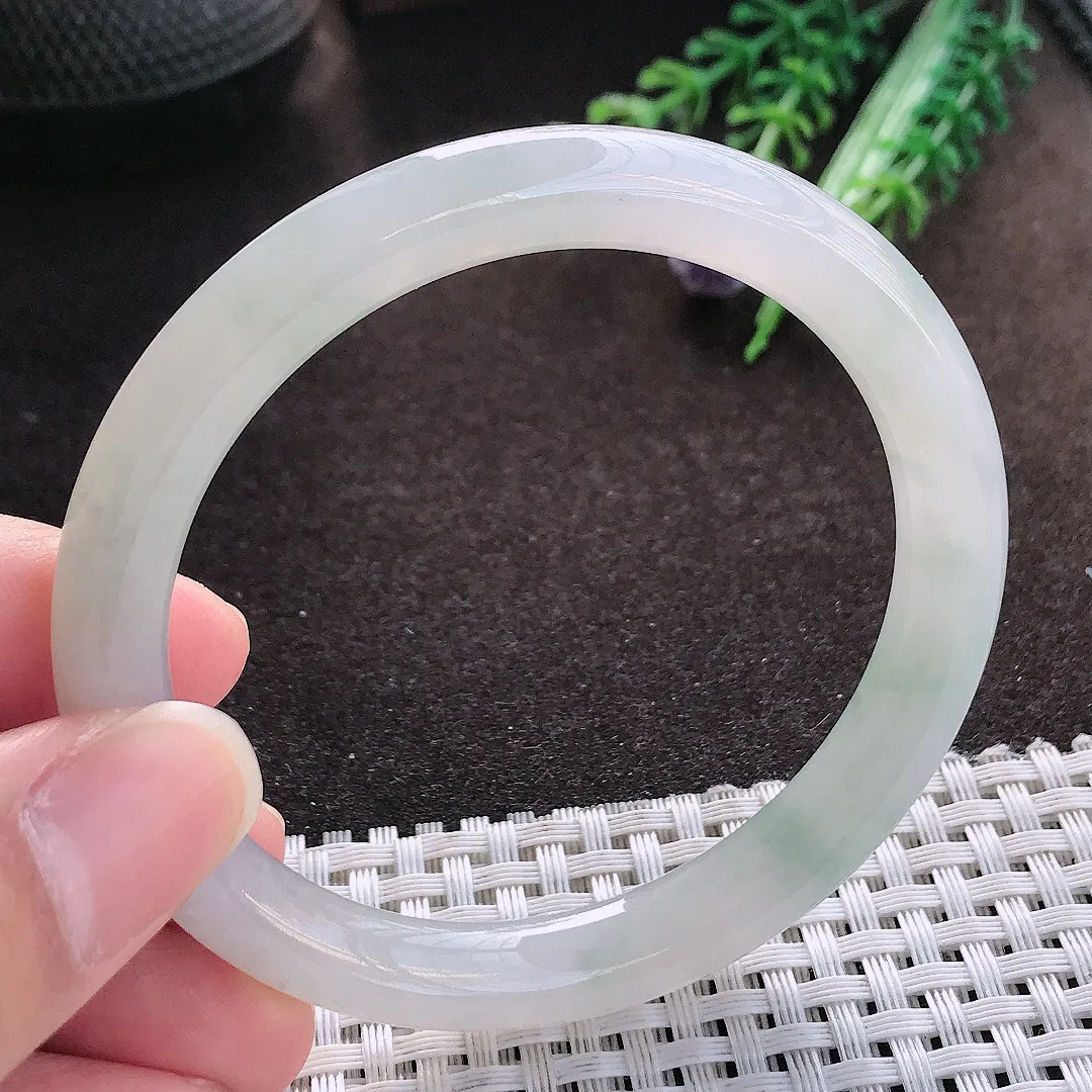 天然a货翡翠56/8.8/8.3老坑冰胶果冻圆条手镯玉手镯