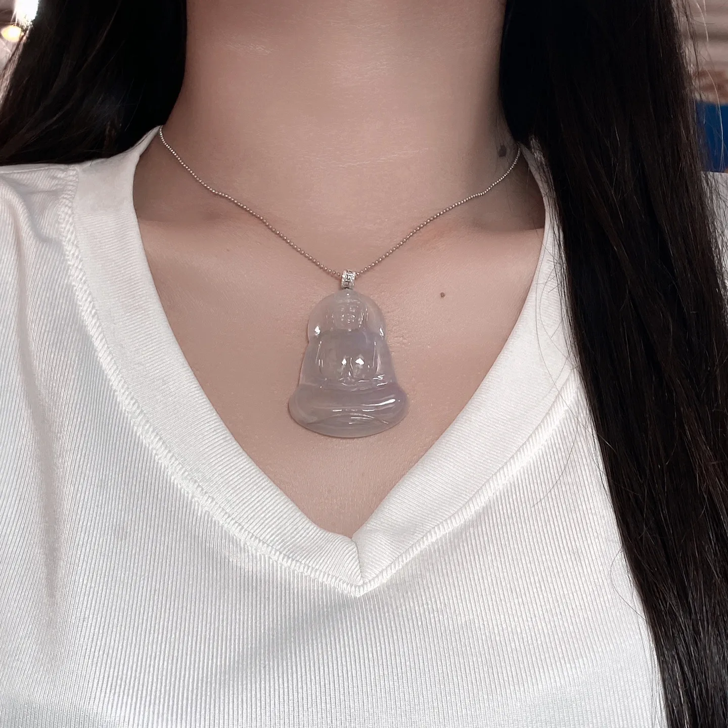 冰润素衣观音吊坠 尺寸51.9-31.2-4.6毫米