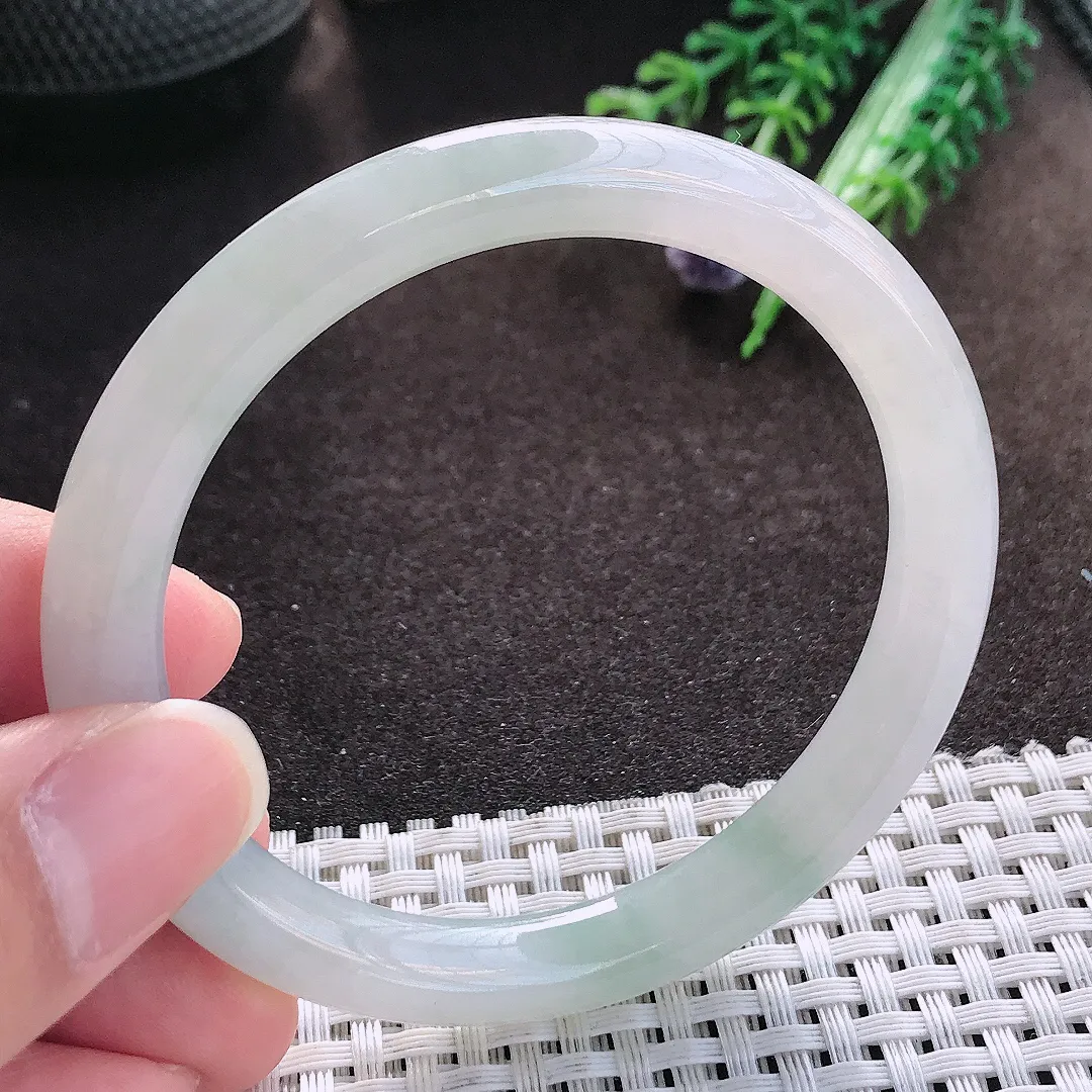 天然a货翡翠56/8.8/8.3老坑冰胶果冻圆条手镯玉手镯